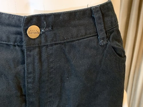 Basic Editions Classic Fit Straight Leg Black Jeans Women Size 6