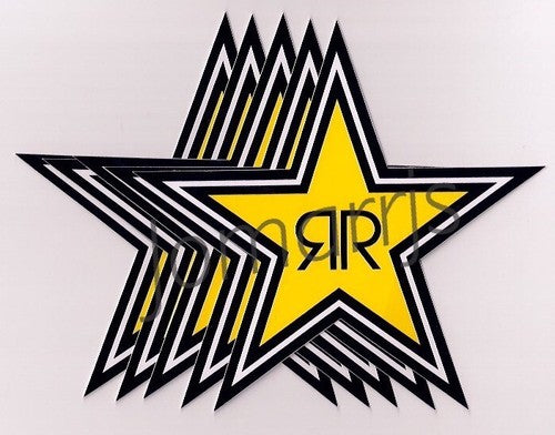 NEW (5) Rockstar Energy Star Decals Stickers LOT Official Authentic Merchandise