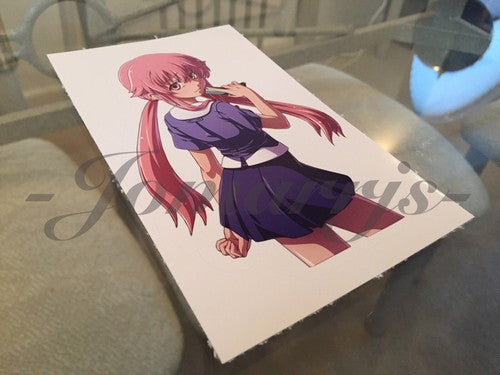 Future Diary - Anime - Yuno Gasai Sticker Decal Vinyl binder laptop nikki mirai