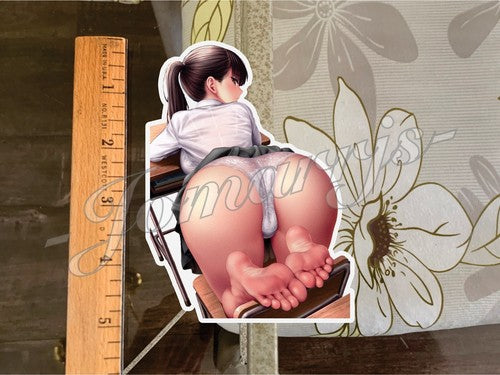 Anime Pin Up Girl 26 "Class In Session” Sticker lewd sexy oppai ecchi waifu