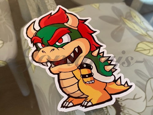 Super Mario - Anime - Bowser Chibi Custom Sticker Decal Vinyl #1 nintendo galaxy
