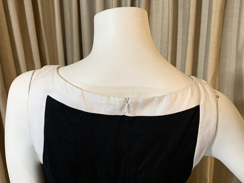 Jones New York Black White Linen Midi Sheath Dress Sz 10 NWT MSRP $96