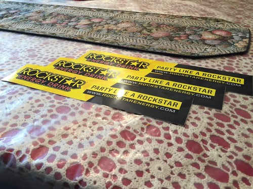 3 New Rockstar Energy Drink 14"x3" Bumper Stickers / Decals / Signs -- Rare