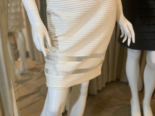 Tadashi Shoji Women’s Cocktail Ribbed Lace Sheer Ivory White Sz S NWT MSRP $348