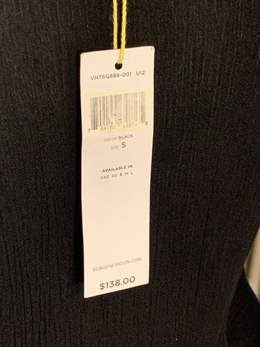 BCBG Long Black Casual Sleeveless Peplum Summer Dress Maxi Ruffle Waist - $138