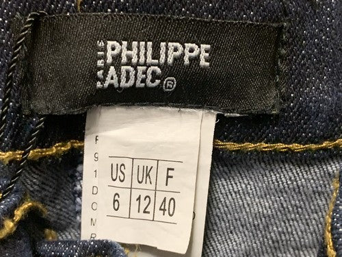 Philippe Adec Women’s Designer Indigo Blue Denim Jeans Pants Sz 6 Ankle Zip NWT