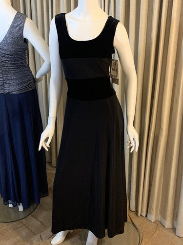 SCOTT McCLINTOK BLACK Nylon Cocktail Evening Formal Skirt Dress VTG NWT $118