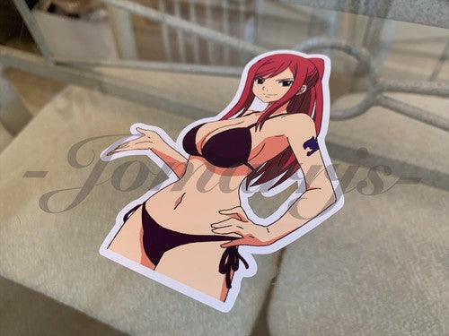 Fairy Tail - Anime - Erza Scarlet b. Bikini Sun Fun Sticker Vinyl Decal Sign