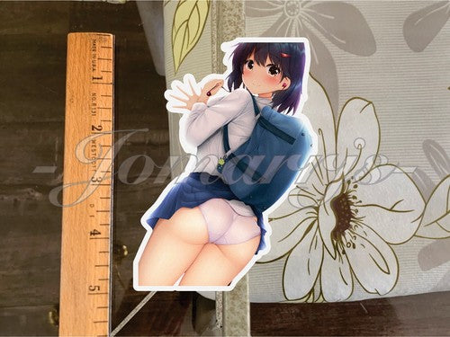 Anime Pin Up Girl Sticker cute decal #5 “Wardrobe Malfunction” Ecchi Manga art