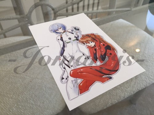 Neon Genesis Evangelion Anime Rei Ayanami & Asuka Langley Sticker Decal shinji