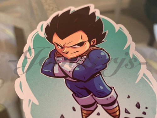 Dragon Ball Z - Anime - Prince Vegeta Chibi Custom Sticker Decal Sign manga