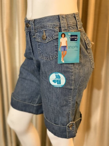 Riders by Lee Women's Size 8 Comfort Bermuda Short Blue NWT