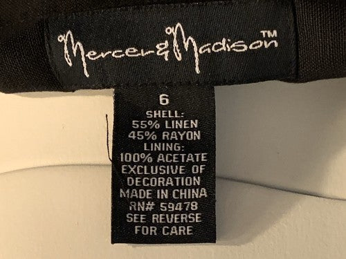 Mercer & Madison Women’s Size 6 Black Knit Linen EmbroIder Ankle Capri Pants NWT