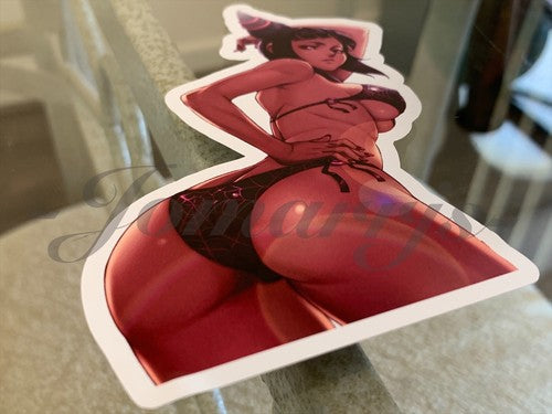 Street Fighter - Anime - Han Juri Bikini Sun Fun Custom Sticker Decal Vinyl #a