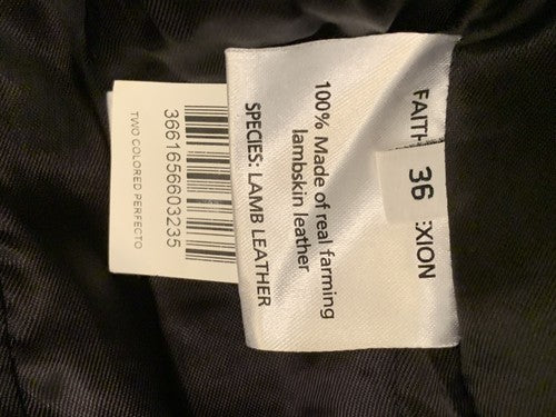 Faith Connexion Silver Black Luxury Lamb Leather Jacket Sz 36 NWT MSRP $1155