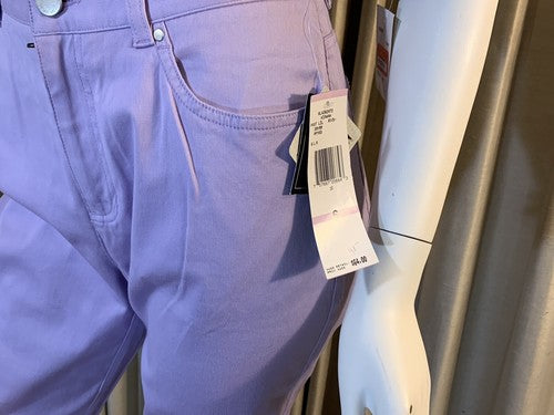 Jones New York Womens Sz 6 Purple Curvy Capri Cropped Slim Jeans Lycra Stretch