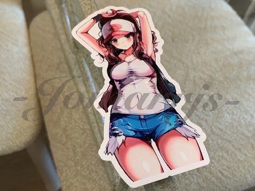Pokemon - Anime - Hilda Touko Custom Sticker Decal Vinyl manga c.