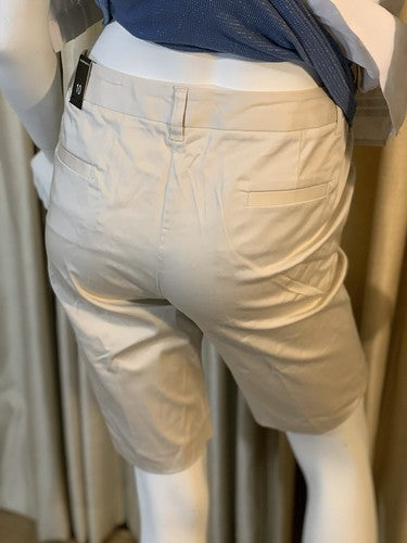 Amanda & Chelsea Womens Casual Beige Khaki Cotton Shorts Sz 10 NWT