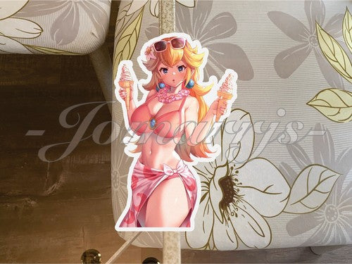 Super Mario Anime Princess Peach Toadstool Bikini Sticker Decal Vinyl nintendo B