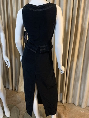 Jones New York Evening Petite Black Maxi Peplum Sheath Cocktail Dress MSRP $182