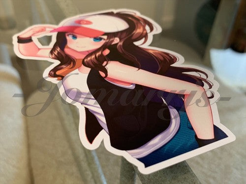 Pokemon - Anime - Hilda Touko Custom Sticker Decal Vinyl manga a.