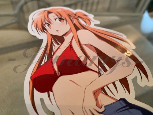 Sword Art Online - Anime- Asuna Yuuki a. Bikini Sun Fun Sticker Vinyl Decal SAO