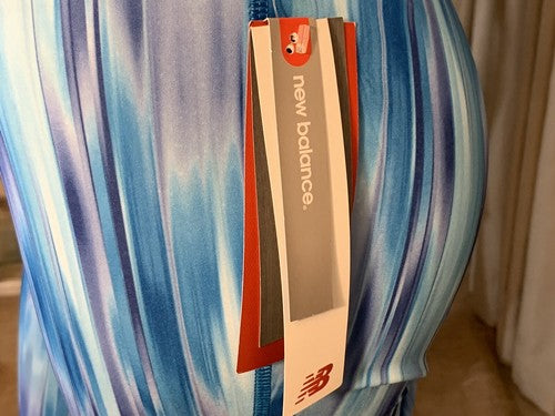 New Balance Women's Blue White Yoga Pants Running Leggings Activewear
