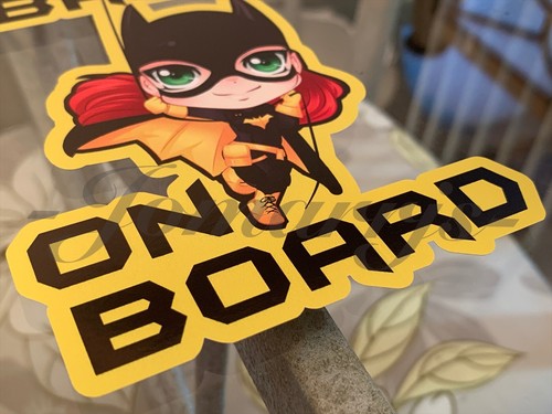 Custom Batgirl Baby or Kid on Board Sticker Chibi Cute bat girl dc comics Batman