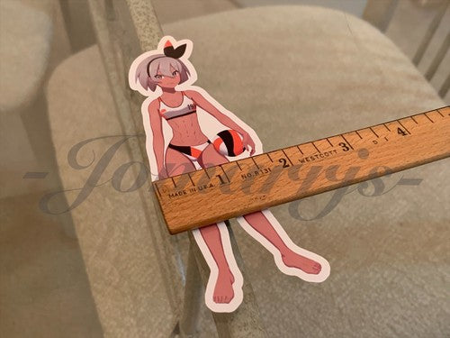 Pokemon - Anime - Bea Bikini Beach Volleyball Sun Fun Custom Sticker Decal 4