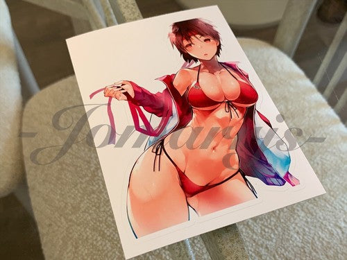 Street Fighter - Anime - Sakura Kasugano Bikini Sun Fun Sticker Decal Vinyl #a