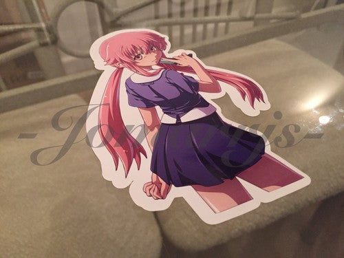 Future Diary - Anime - Yuno Gasai Sticker Decal Vinyl binder laptop nikki mirai