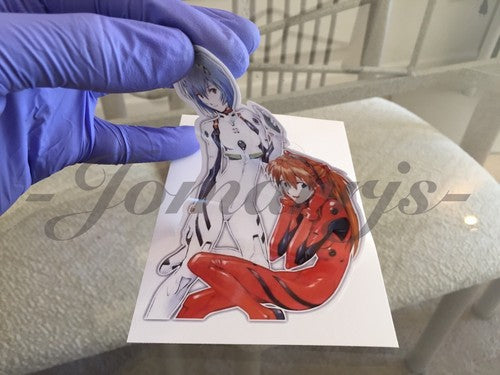 Neon Genesis Evangelion Anime Rei Ayanami & Asuka Langley Sticker Decal shinji