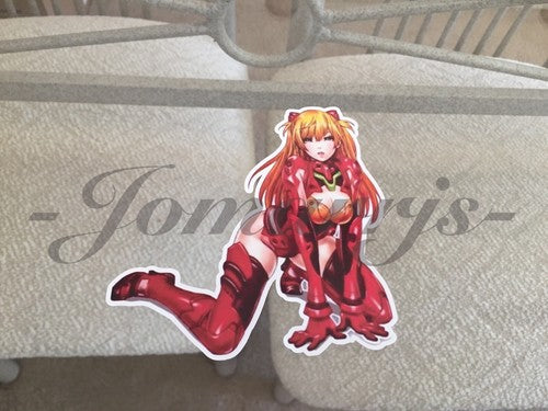 Neon Genesis Evangelion Asuka Langley Kneeling Sticker Decal