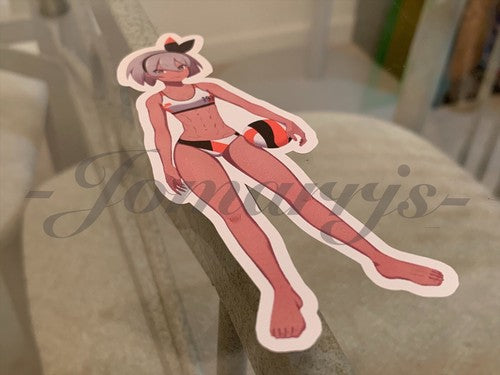Pokemon - Anime - Bea Bikini Beach Volleyball Sun Fun Custom Sticker Decal 4