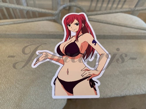 Fairy Tail - Anime - Erza Scarlet b. Bikini Sun Fun Sticker Vinyl Decal Sign
