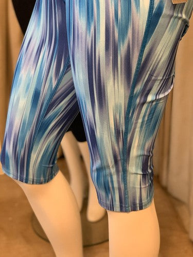 New Balance Women's Blue White Yoga Pants Running Leggings Activewear