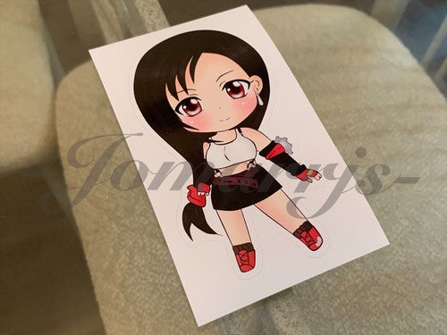 Final Fantasy - Anime - Tifa Lockhart Chibi Custom Sticker Decals #1 ff7 vii