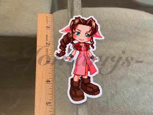 Final Fantasy - Anime - Aerith Gainsborou Chibi Custom Sticker Decals #1 ff7