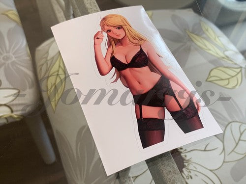 Fullmetal Alchemist Anime - Winry Rockbell Lingerie Bikini Sun Fun Sticker Decal