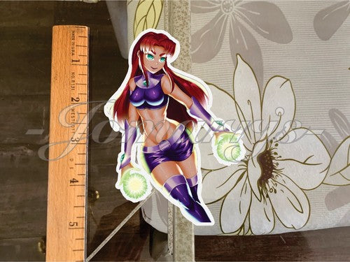 Teen Titans Anime Starfire Custom Colored Sticker Decal vinyl pin up b.
