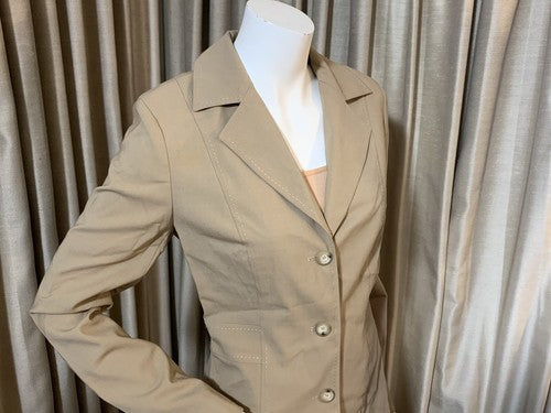LIZ CLAIBORNE Women's Size 10 Wool 3 Button Beige Camel Tan Blazer Jacket
