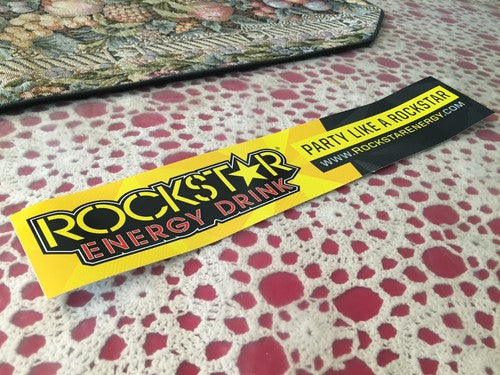 3 New Rockstar Energy Drink 13.5"x2.5" Bumper Stickers / Decals / Signs -- Rare