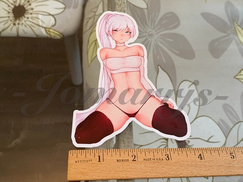 RWBY - Anime - Weiss Schnee Bikini Sun Fun Custom Sticker Decal manga sexy a.