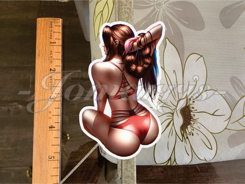 Final Fantasy Anime Aerith Gainsborough Bikini Sun Fun Sticker Decals ff 7 vii a