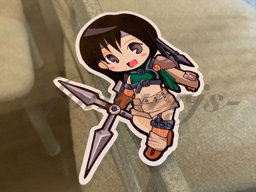 Final Fantasy - Anime - Yuffie Chibi Custom Sticker Decals #1 ff7 vii