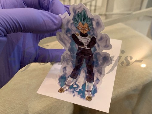 Dragon Ball Z Vegeta (d.) Blue Sticker Vinyl Sign Comic DBZ super saiyans