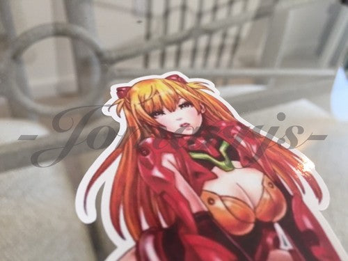 Neon Genesis Evangelion Asuka Langley Kneeling Sticker Decal