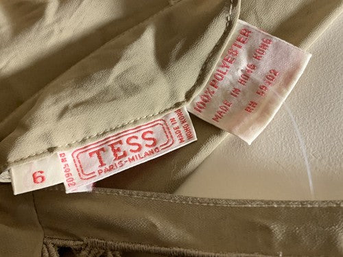 Vintage Tess Shirt Paris Milano Tan Beige Dress Shirt Classy
