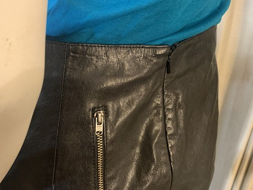 Halogen Black Genuine Luxury Fine Leather Lined Skirt Sz 10 NWT MSRP $228