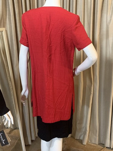 Dana Kay Red Black Sheath 2 Pc Set Dress Jacket Combo NWT MSRP $82